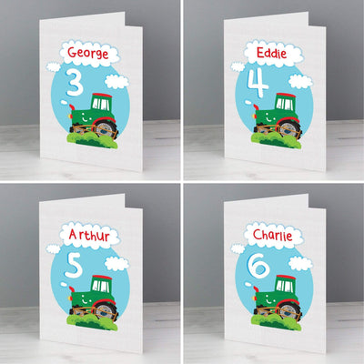 Personalised Memento Greetings Cards Personalised Tractor Birthday Card