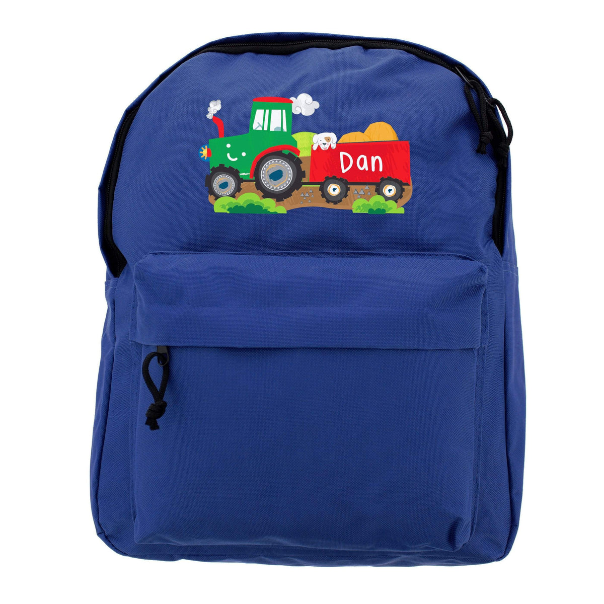 Personalised Memento Textiles Personalised Tractor Blue Backpack