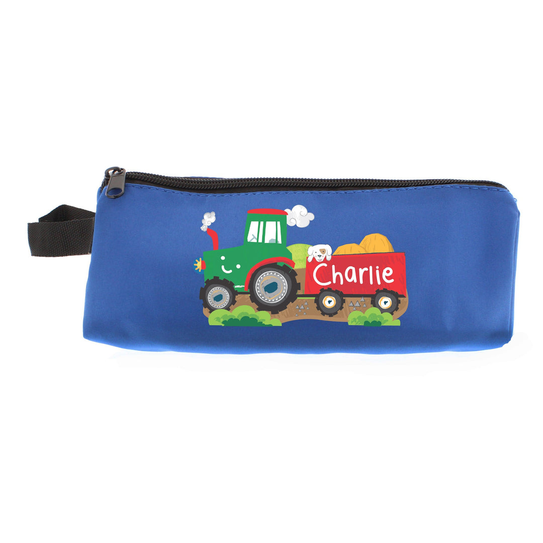 Personalised Memento Stationery &amp; Pens Personalised Tractor Blue Pencil Case
