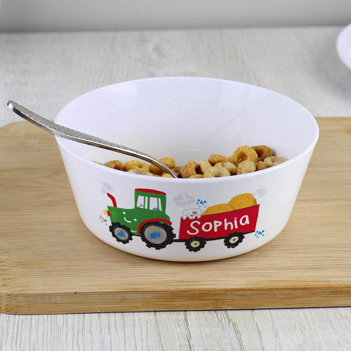 Personalised Memento Personalised Tractor Plastic Bowl