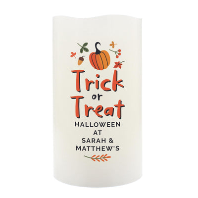 Personalised Memento Personalised Trick or Treat Halloween LED Candle