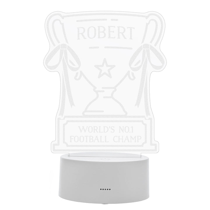 Personalised Memento LED Lights, Candles &amp; Decorations Personalised Trophy LED Colour Changing Night Light