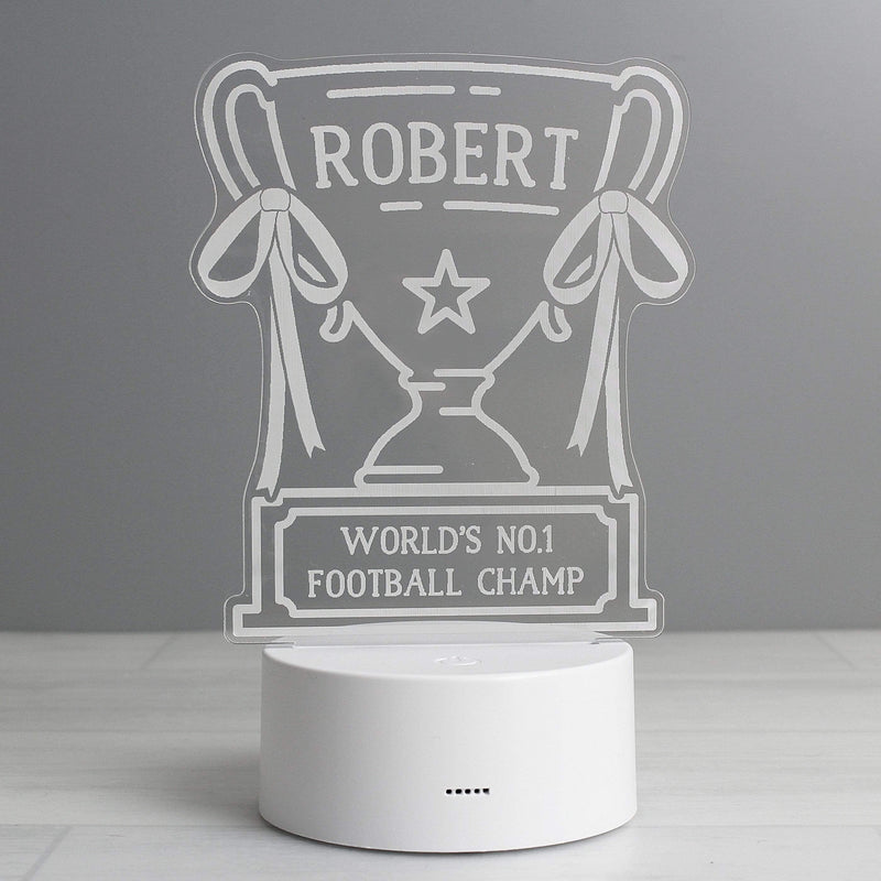 Personalised Memento LED Lights, Candles & Decorations Personalised Trophy LED Colour Changing Night Light