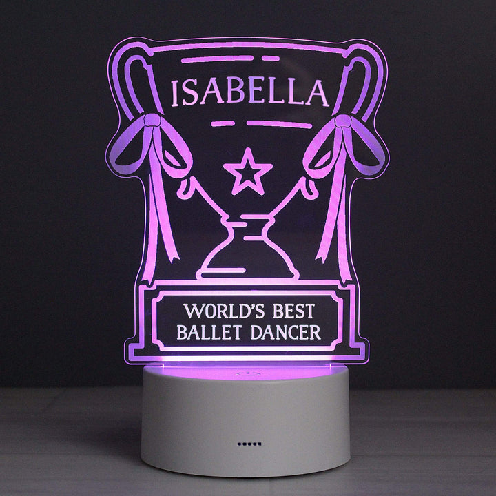 Personalised Memento LED Lights, Candles &amp; Decorations Personalised Trophy LED Colour Changing Night Light