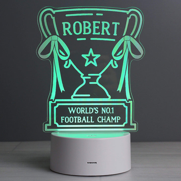 Personalised Memento LED Lights, Candles &amp; Decorations Personalised Trophy LED Colour Changing Night Light