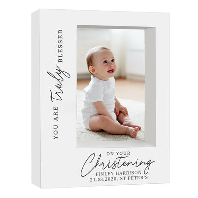 Personalised Memento Photo Frames, Albums and Guestbooks Personalised 'Truly Blessed' Christening 5x7 Box Photo Frame