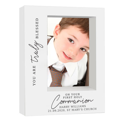 Personalised Memento Photo Frames, Albums and Guestbooks Personalised 'Truly Blessed' First Holy Communion 5x7 Box Photo Frame