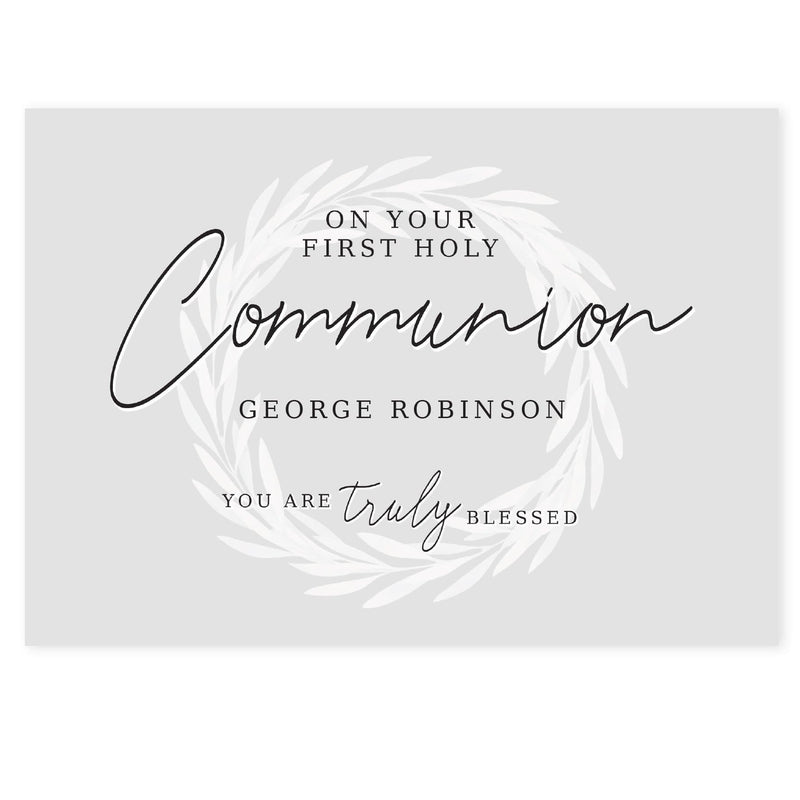 Personalised Memento Greetings Cards Personalised Truly Blessed First Holy Communion Card