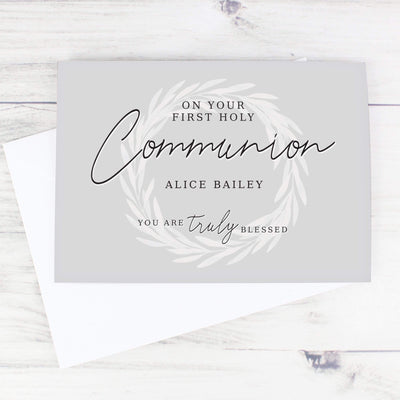 Personalised Memento Greetings Cards Personalised Truly Blessed First Holy Communion Card