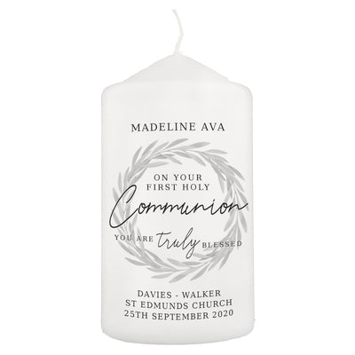 Personalised Memento Candles & Reed Diffusers Personalised 'Truly Blessed' First Holy Communion Pillar Candle