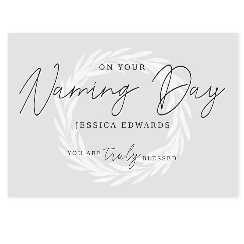 Personalised Memento Greetings Cards Personalised Truly Blessed Naming Day Card
