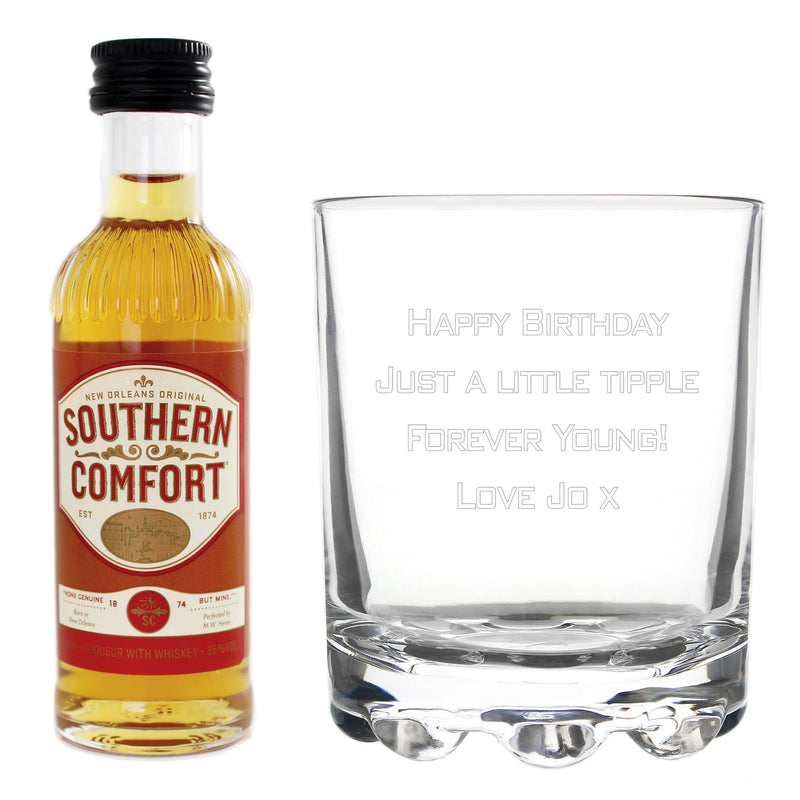 Personalised Memento Food & Drink Personalised Tumbler & Southern Comfort Miniature Set