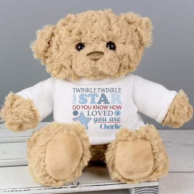 Personalised Memento Plush Personalised Twinkle Boys Teddy Bear