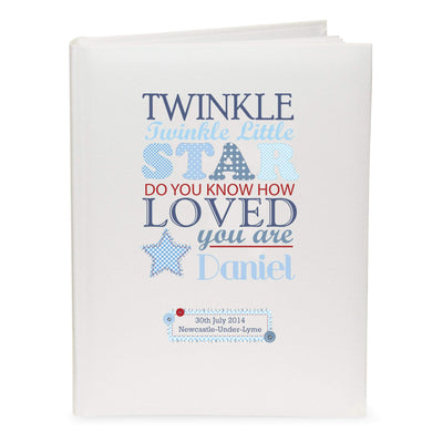 Personalised Memento Photo Frames, Albums and Guestbooks Personalised Twinkle Boys Traditional Album