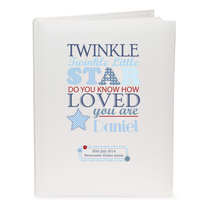 Personalised Memento Photo Frames, Albums and Guestbooks Personalised Twinkle Boys Traditional Album