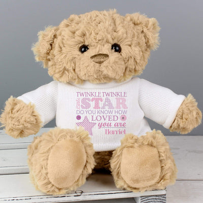 Personalised Memento Plush Personalised Twinkle Girls Teddy Bear