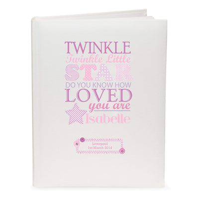 Personalised Memento Photo Frames, Albums and Guestbooks Personalised Twinkle Girls Traditional Album