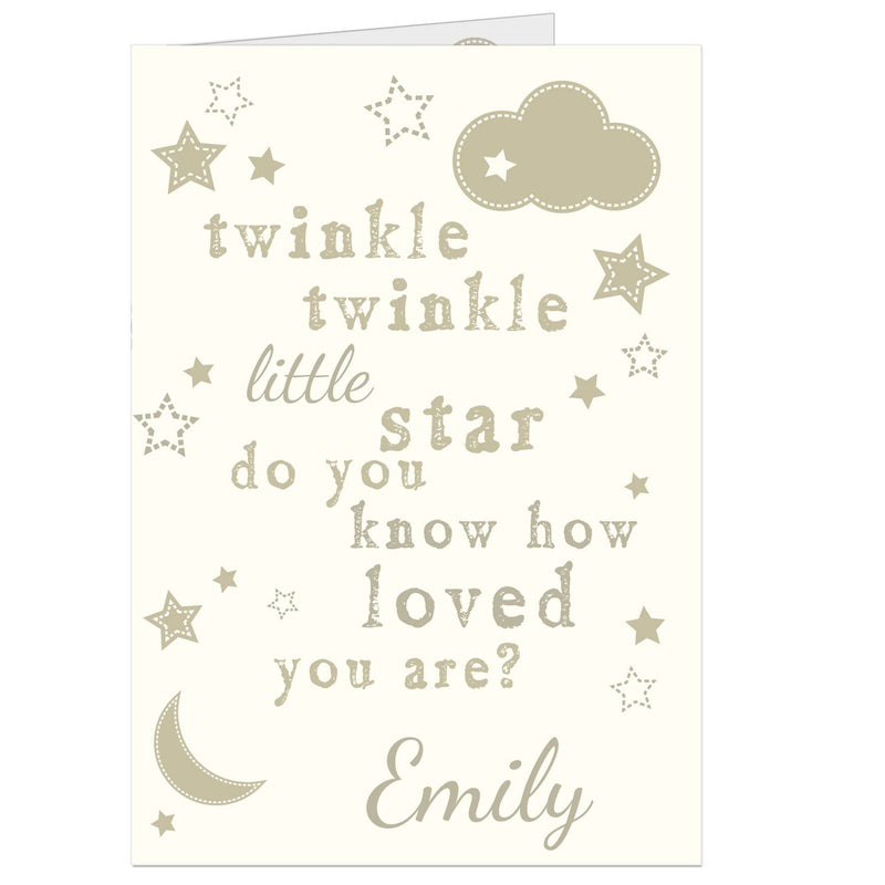 Personalised Memento Greetings Cards Personalised Twinkle Twinkle Card