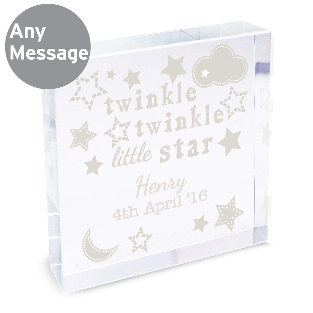 Personalised Memento Ornaments Personalised Twinkle Twinkle Large Crystal Token