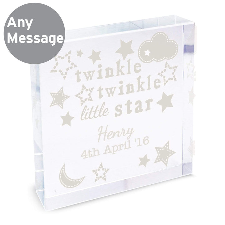 Personalised Memento Ornaments Personalised Twinkle Twinkle Large Crystal Token