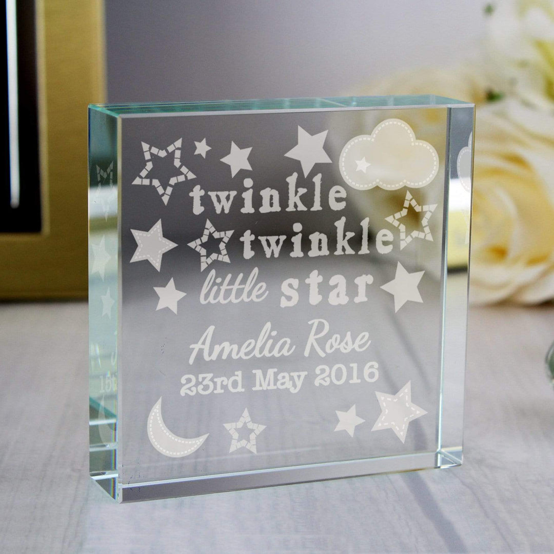 Personalised Memento Ornaments Personalised Twinkle Twinkle Large Crystal Token