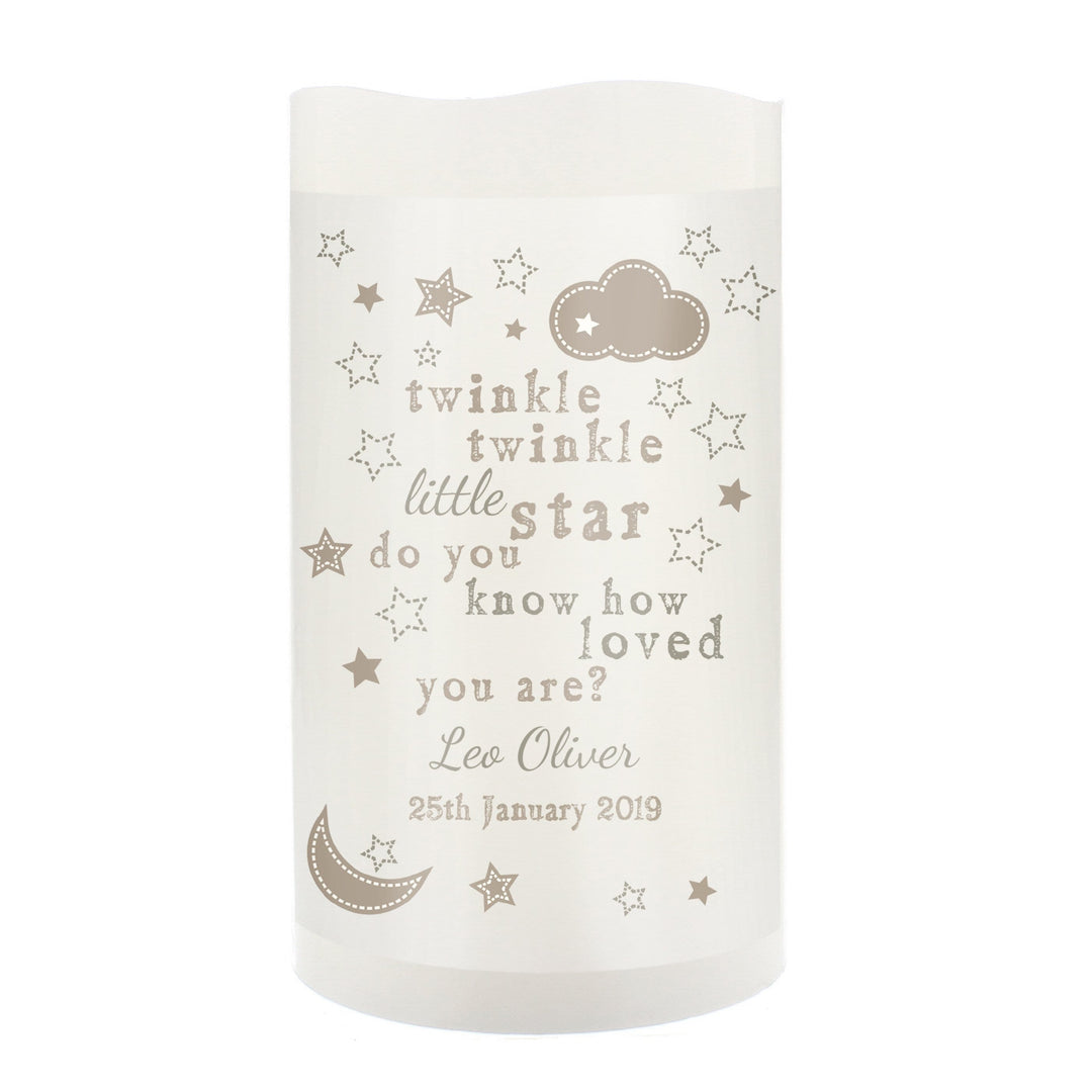 Personalised Memento LED Lights, Candles &amp; Decorations Personalised Twinkle Twinkle Nightlight LED Candle