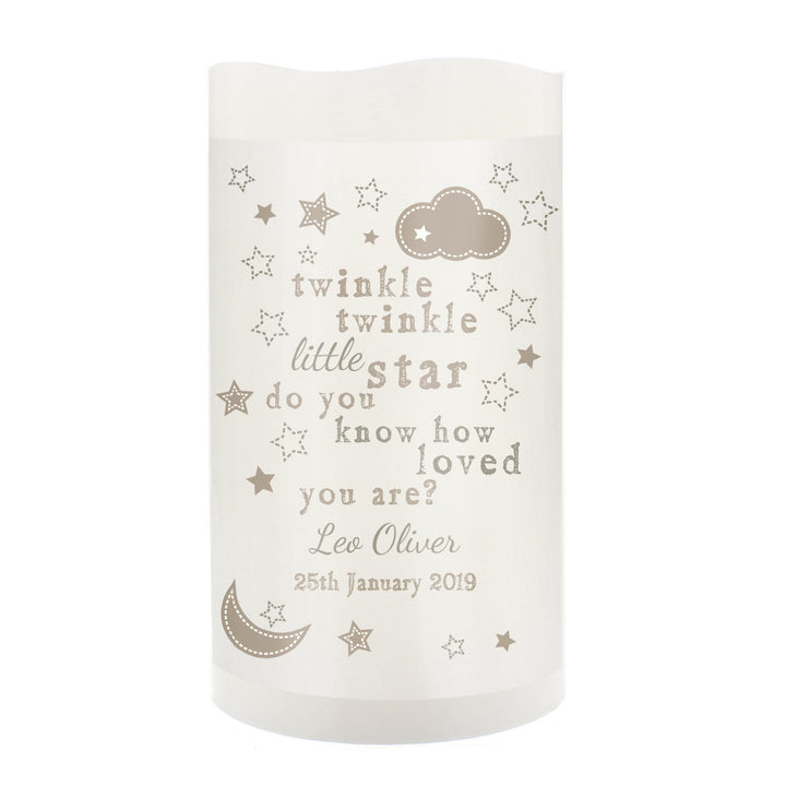 Personalised Memento LED Lights, Candles &amp; Decorations Personalised Twinkle Twinkle Nightlight LED Candle