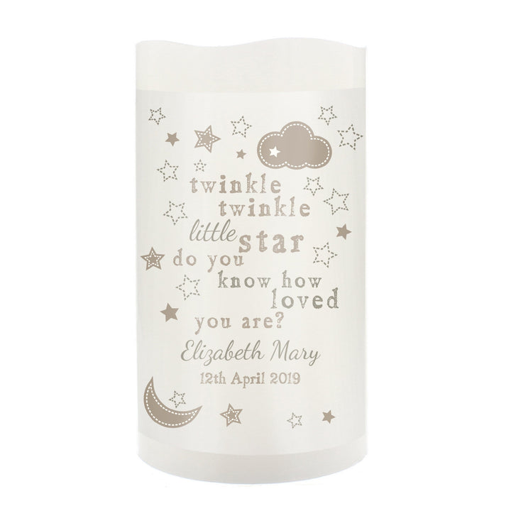 Personalised Memento LED Lights, Candles &amp; Decorations Personalised Twinkle Twinkle Nightlight LED Candle