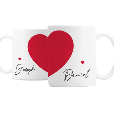 Personalised Memento Mugs Personalised Two Hearts Mug Set