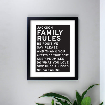 Personalised Memento Framed Prints & Canvases Personalised Typography Black Framed Print