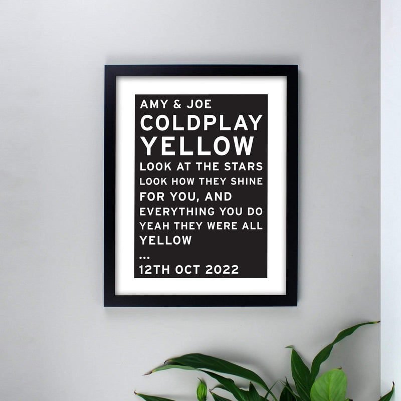 Personalised Memento Framed Prints & Canvases Personalised Typography Black Framed Print