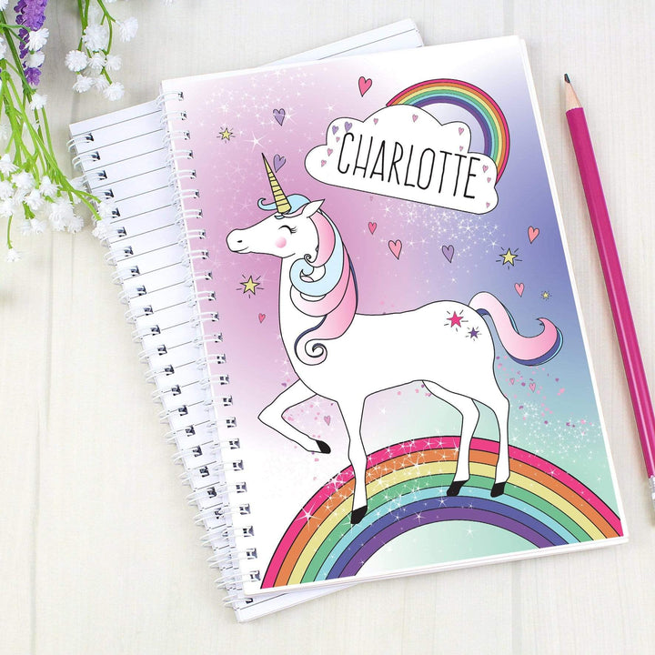 Personalised Memento Stationery &amp; Pens Personalised Unicorn A5 Notebook