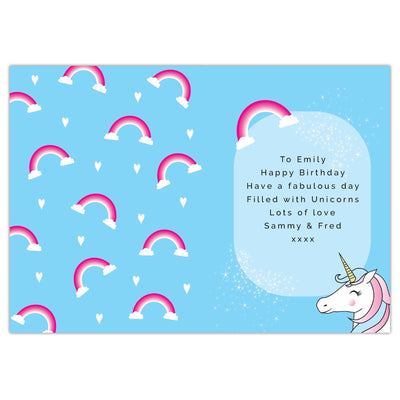 Personalised Memento Greetings Cards Personalised Unicorn Birthday Card