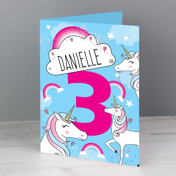 Personalised Memento Greetings Cards Personalised Unicorn Birthday Card