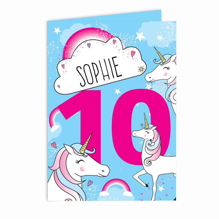 Personalised Memento Greetings Cards Personalised Unicorn Birthday Card