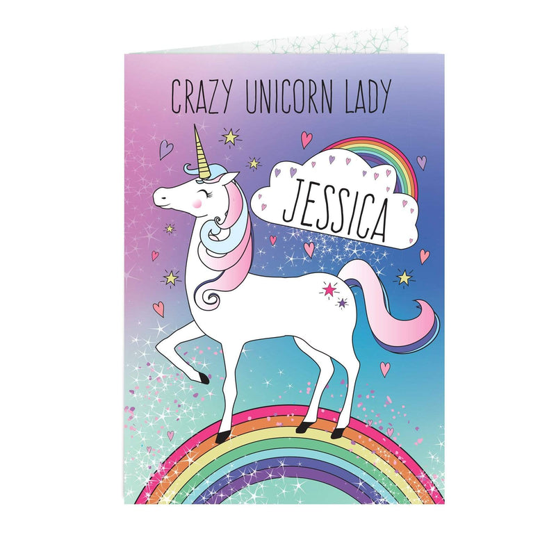 Personalised Memento Greetings Cards Personalised Unicorn Card