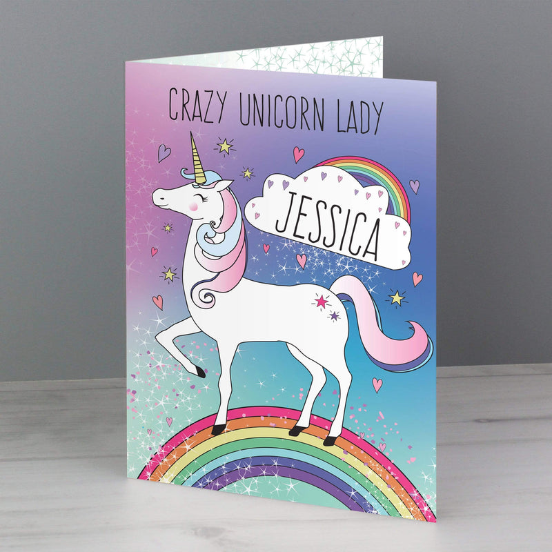 Personalised Memento Greetings Cards Personalised Unicorn Card