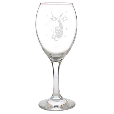 Personalised Memento Glasses & Barware Personalised Unicorn Engraved Wine Glass