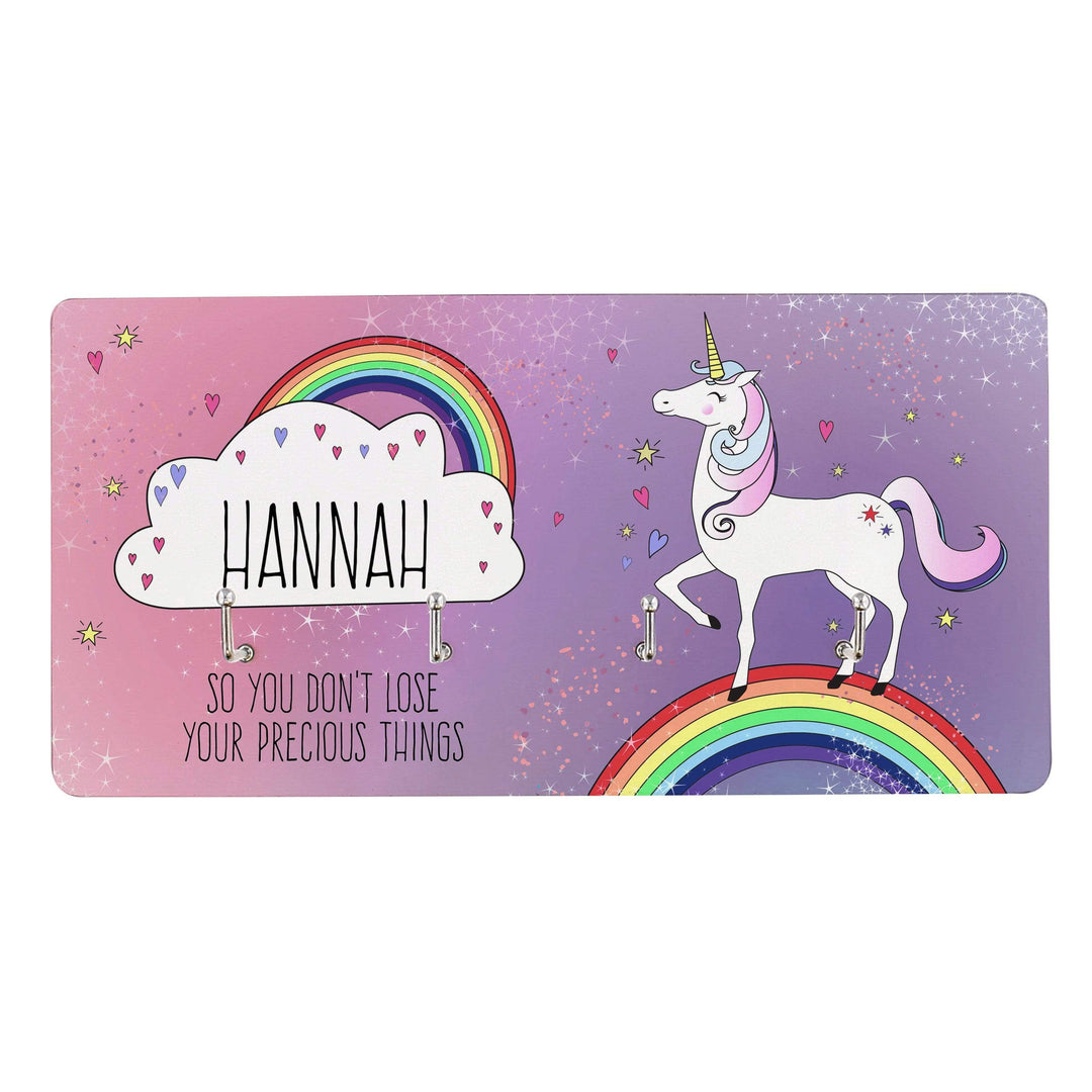 Personalised Memento Wooden Personalised Unicorn Jewellery Hooks