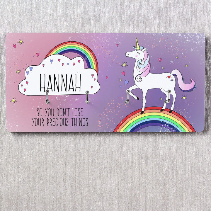 Personalised Memento Wooden Personalised Unicorn Jewellery Hooks