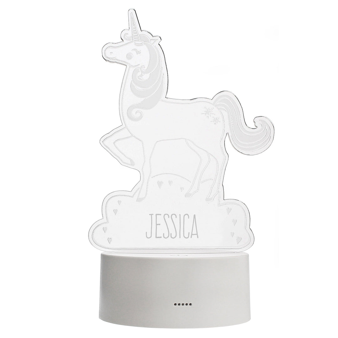 Personalised Memento LED Lights, Candles &amp; Decorations Personalised Unicorn LED Colour Changing Night Light