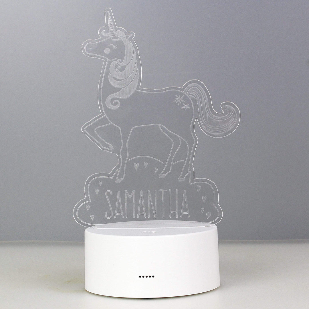 Personalised Memento LED Lights, Candles &amp; Decorations Personalised Unicorn LED Colour Changing Night Light