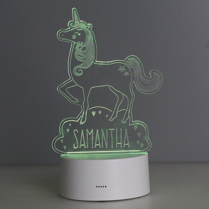 Personalised Memento LED Lights, Candles &amp; Decorations Personalised Unicorn LED Colour Changing Night Light