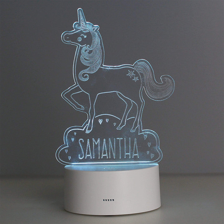 Personalised Memento LED Lights, Candles &amp; Decorations Personalised Unicorn LED Colour Changing Night Light