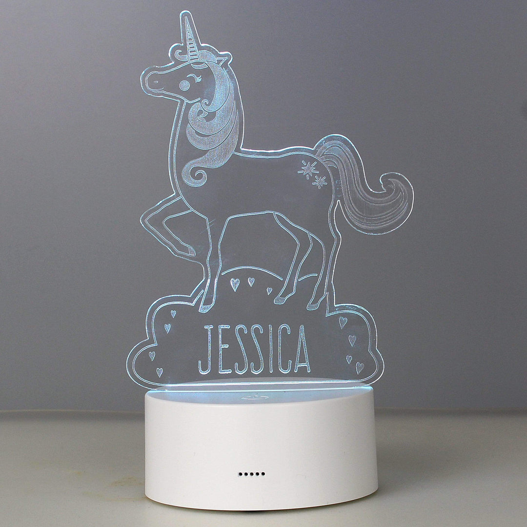 Personalised Memento LED Lights, Candles &amp; Decorations Personalised Unicorn LED Colour Changing Night Light