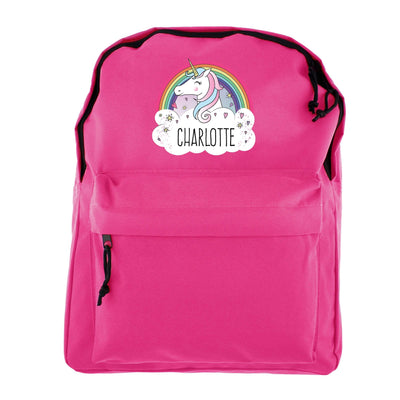 Personalised Memento Textiles Personalised Unicorn Pink Backpack
