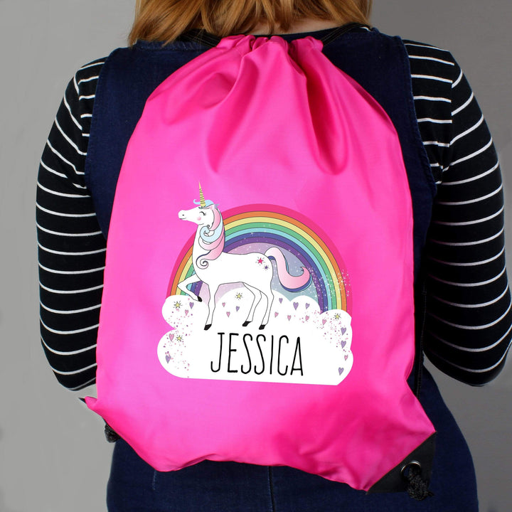 Personalised Memento Textiles Personalised Unicorn Pink Kit Bag