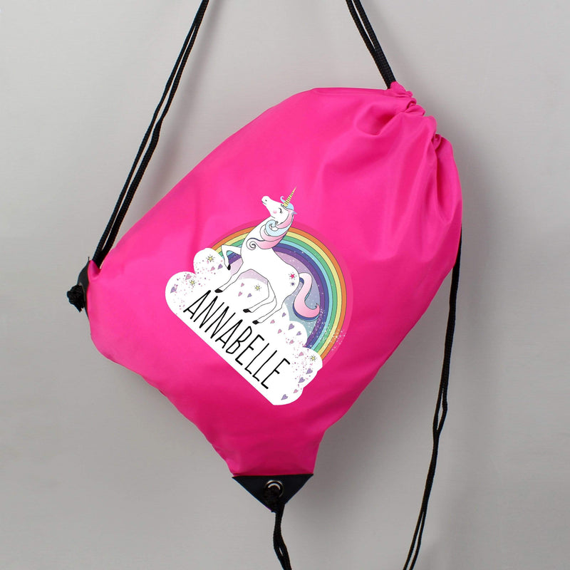 Personalised Memento Textiles Personalised Unicorn Pink Kit Bag