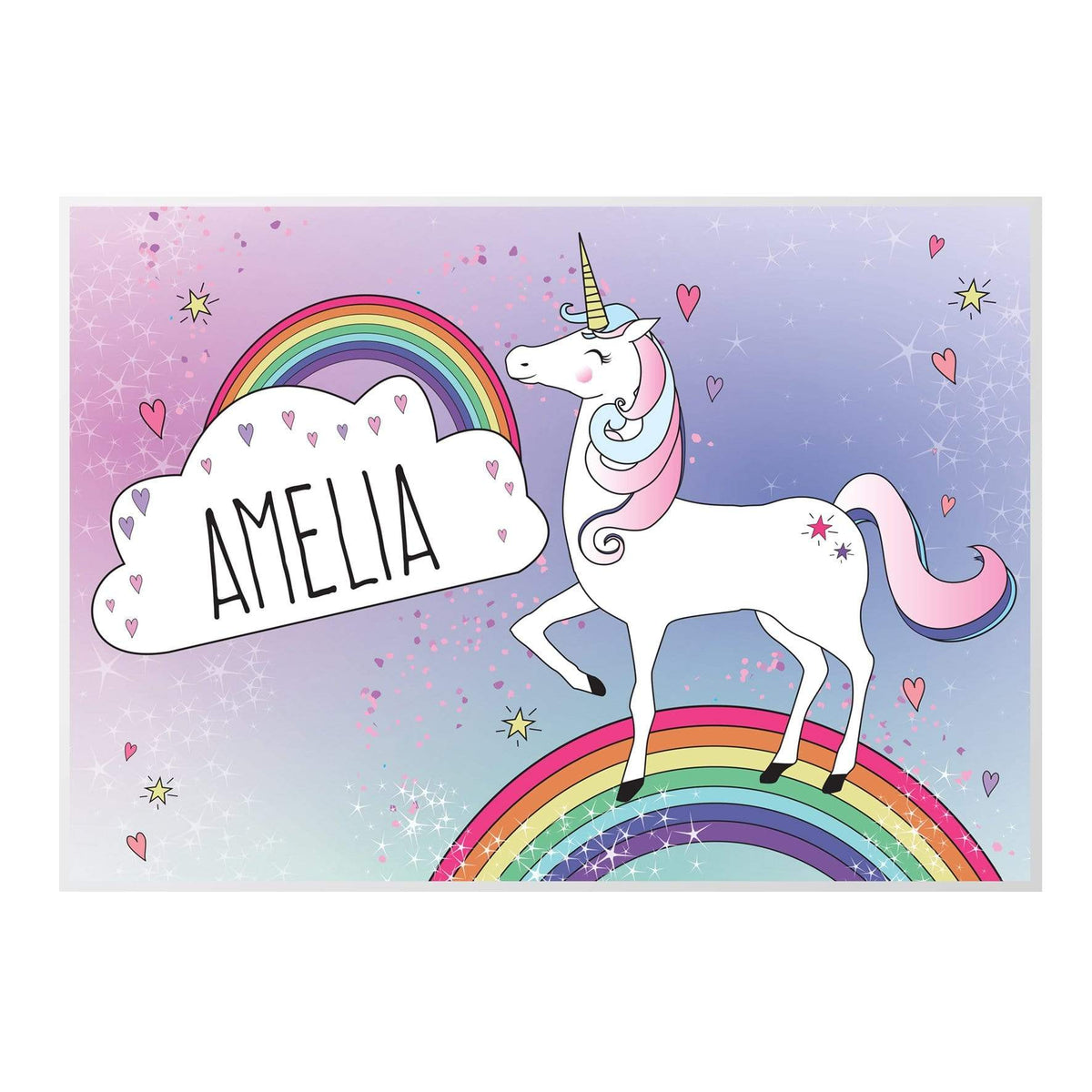 Personalised Memento Mealtime Essentials Personalised Unicorn Placemat