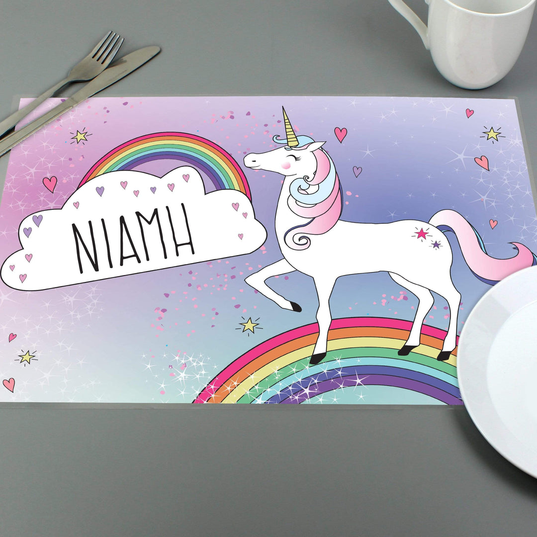 Personalised Memento Mealtime Essentials Personalised Unicorn Placemat
